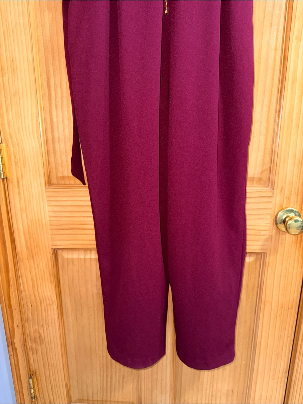Calvin Klein Elegant Burgundy Jumpsuit w/Self Tie Belt, Tulip Sl & Pockets-16-EC - Picture 11 of 16